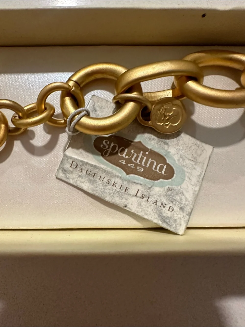 Gold Link Toggle Bracelet - Matte Finish